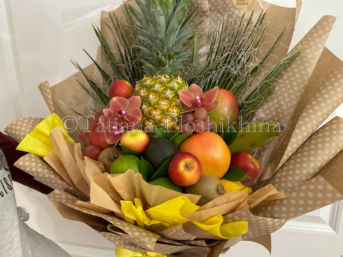 Pineapple and fresh orchid  bouquet