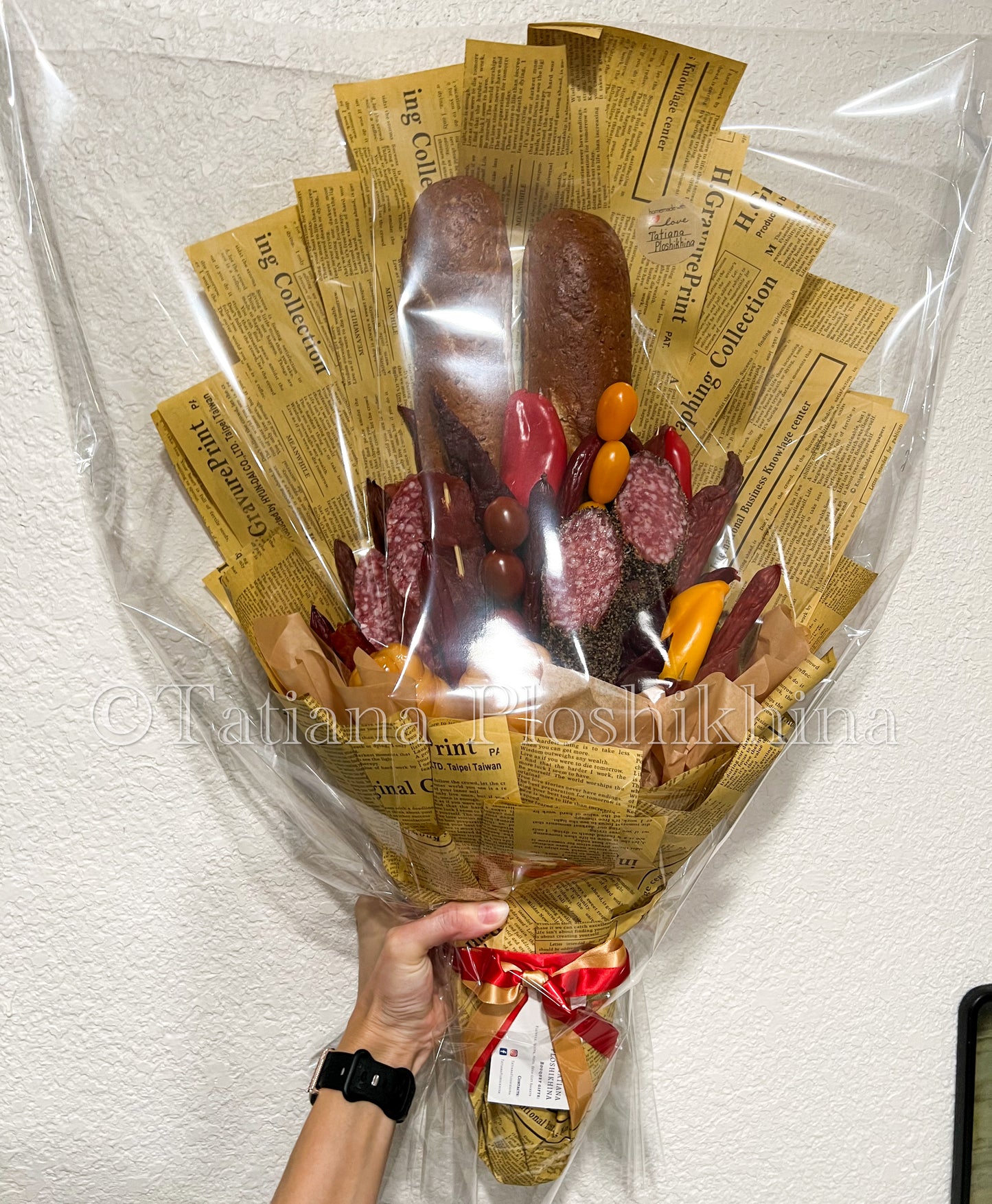 Meat and smoked cheese bouquet