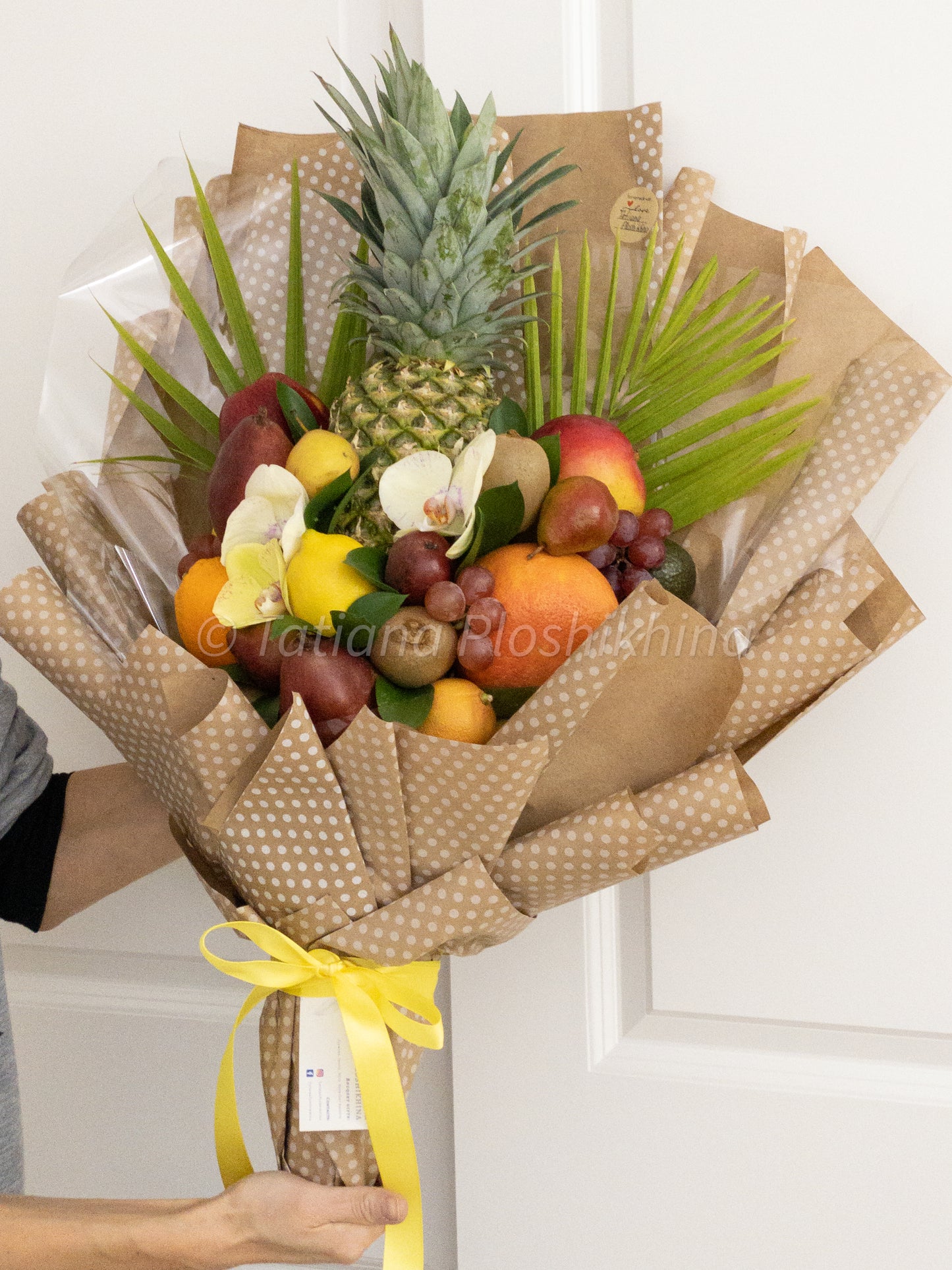 Pineapple and fresh orchid  bouquet