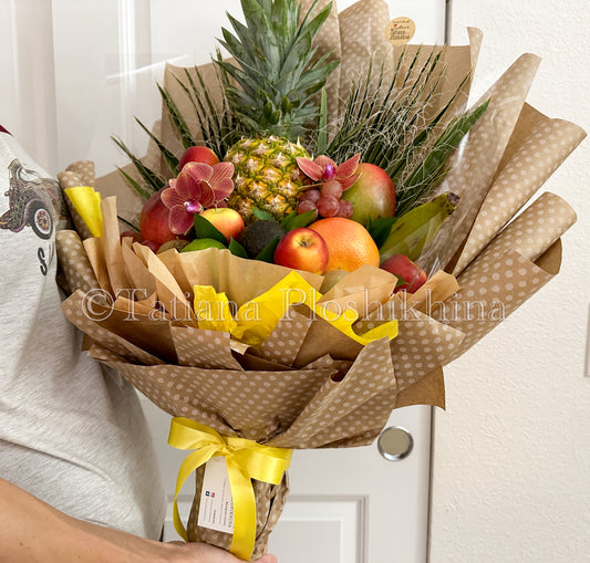 Pineapple and fresh orchid  bouquet