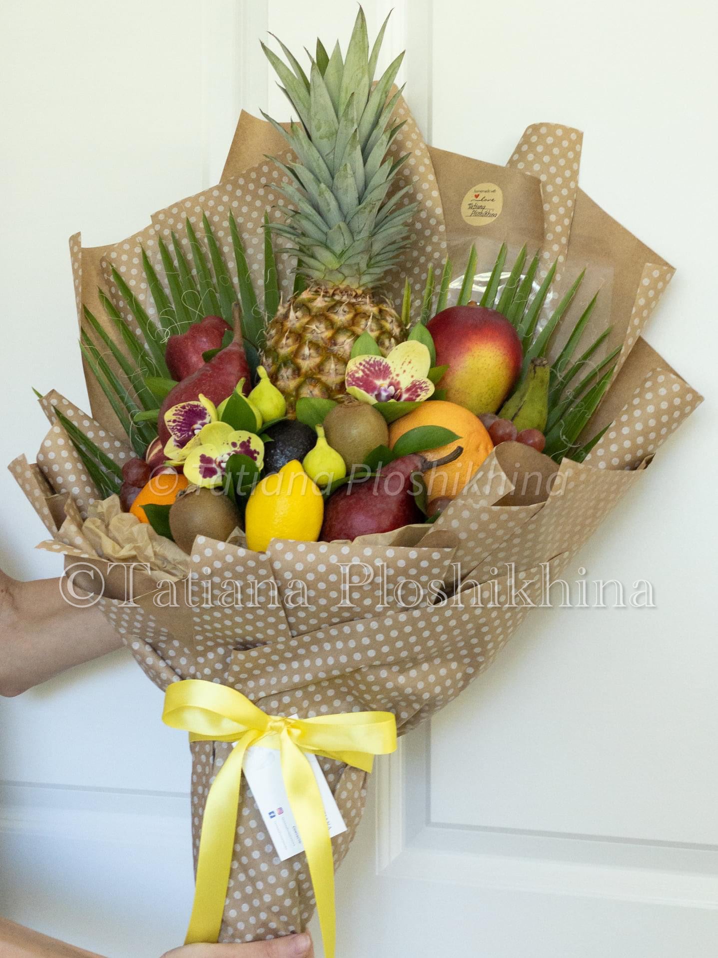 Pineapple and fresh orchid  bouquet